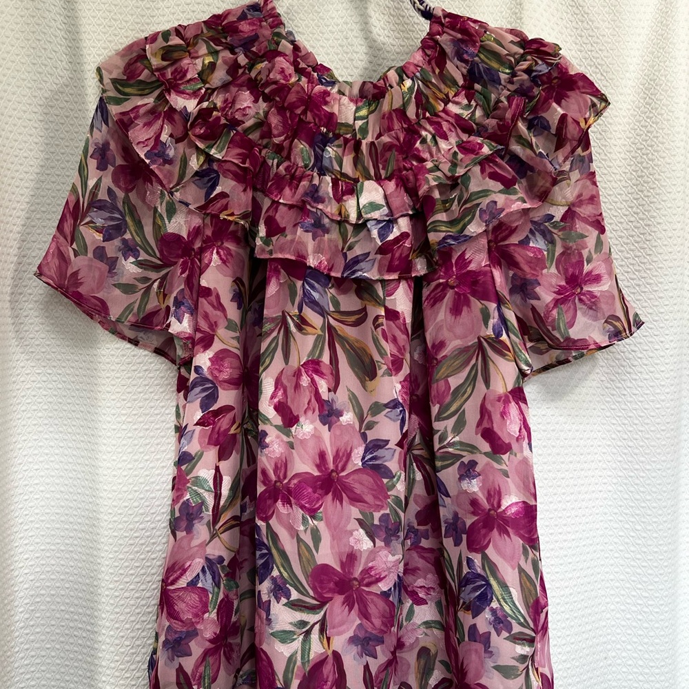Greylin, floral, tailored blouse
